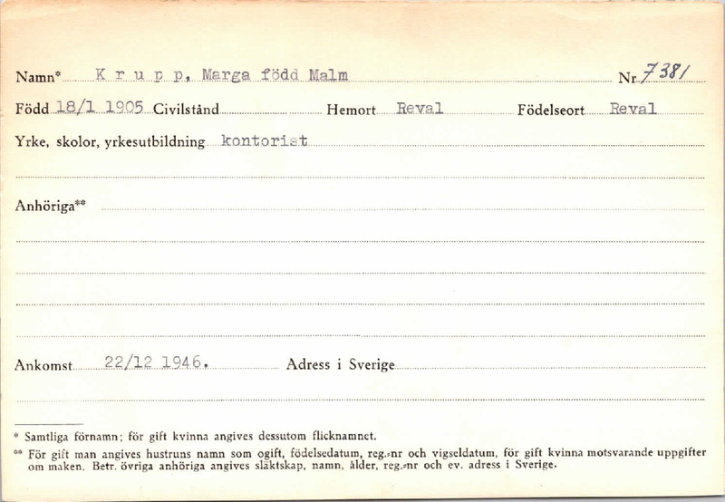 Marga Edith Marie Alexandersdotter  Malm g. Krupp